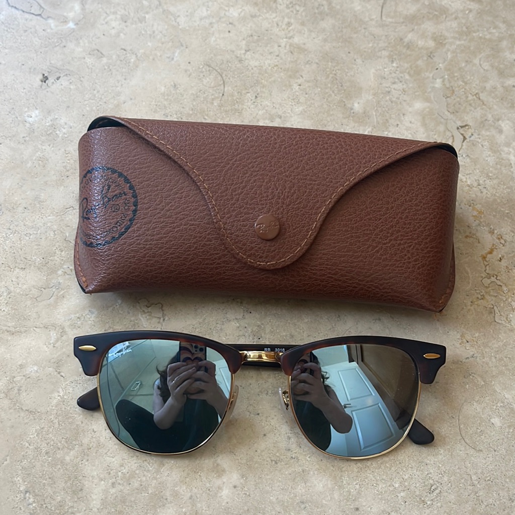 Rayban Tortoise Club Master Sunglasses (Mirrored)
